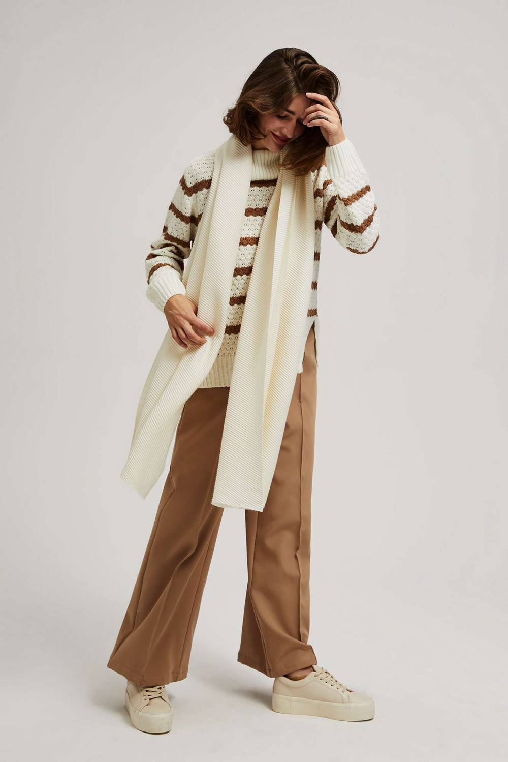 Marisse Ribbed Pearl Scarf