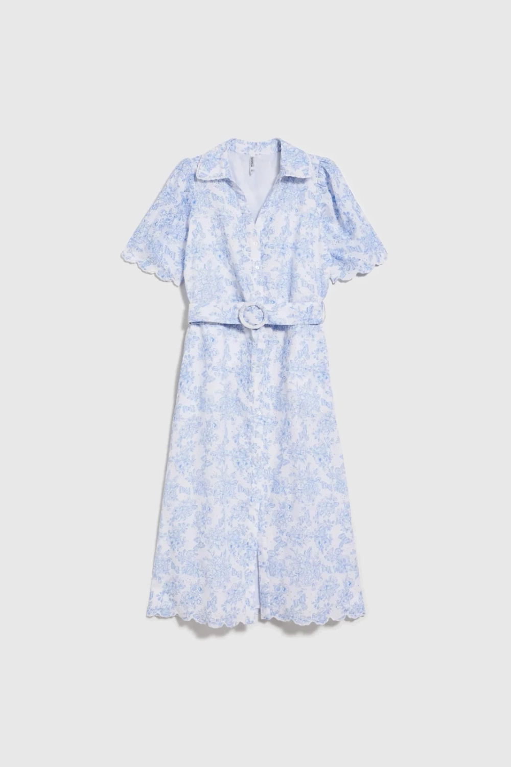 Marisse Cotton Dress With A Belt, White