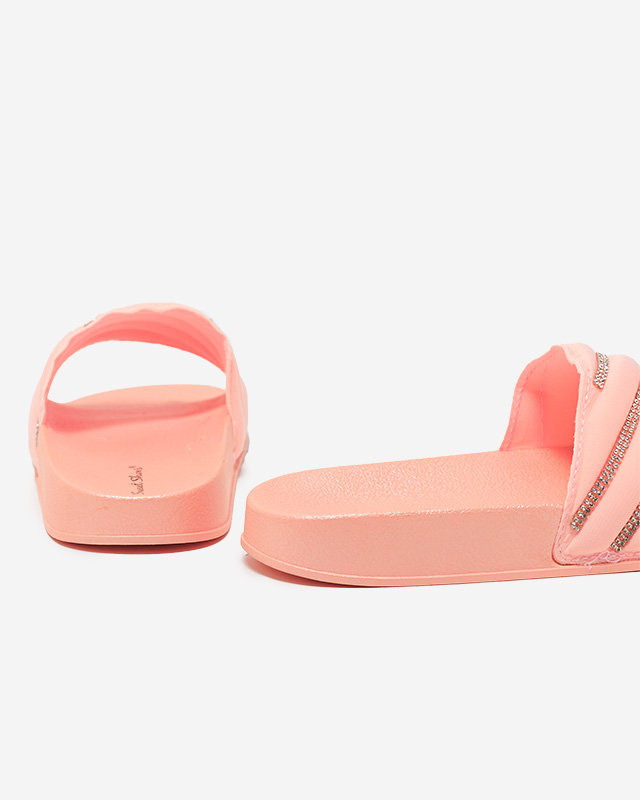 Resti Bright pink women&#039;s flip-flops with zircons Erikis - Footwear