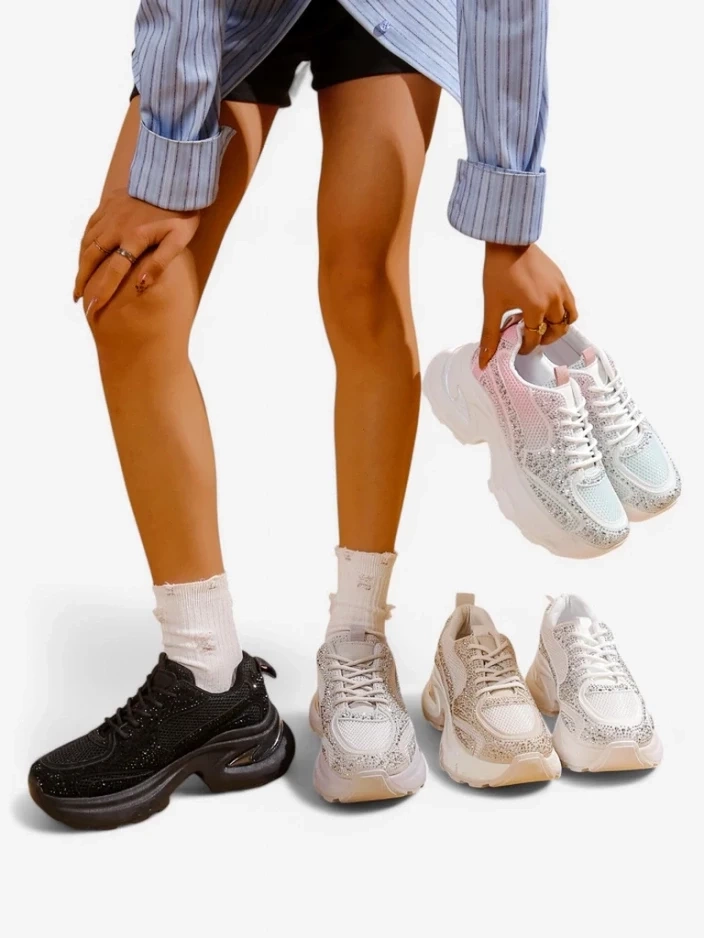Resti Women's sporty sneakers with rhinestones Bloss