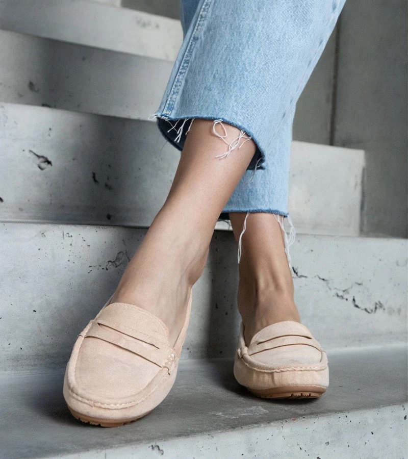 Gemre Mocasini bej din ecosuede Cellarengo