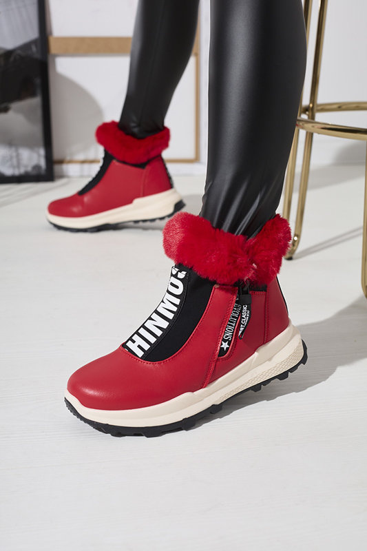 Resti Red womens insulated boots with fur Scherr- Footwear