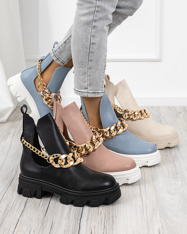 Resti Blue women&#039;s boots with chain Tenkay - Footwear