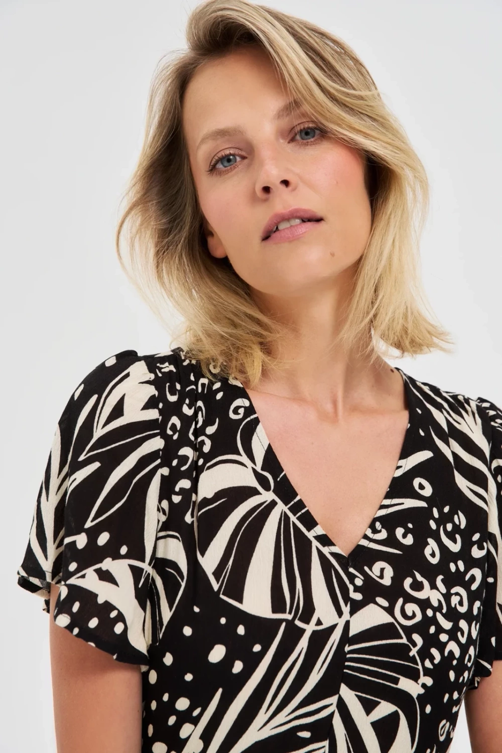 Marisse Viscose Dress With A Pattern, Black