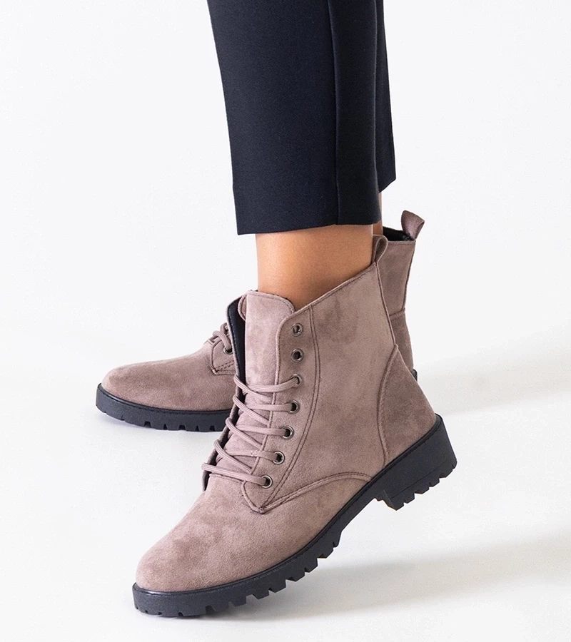 Gemre Botine maro din ecologic zămbăc cu platformă Barosa.