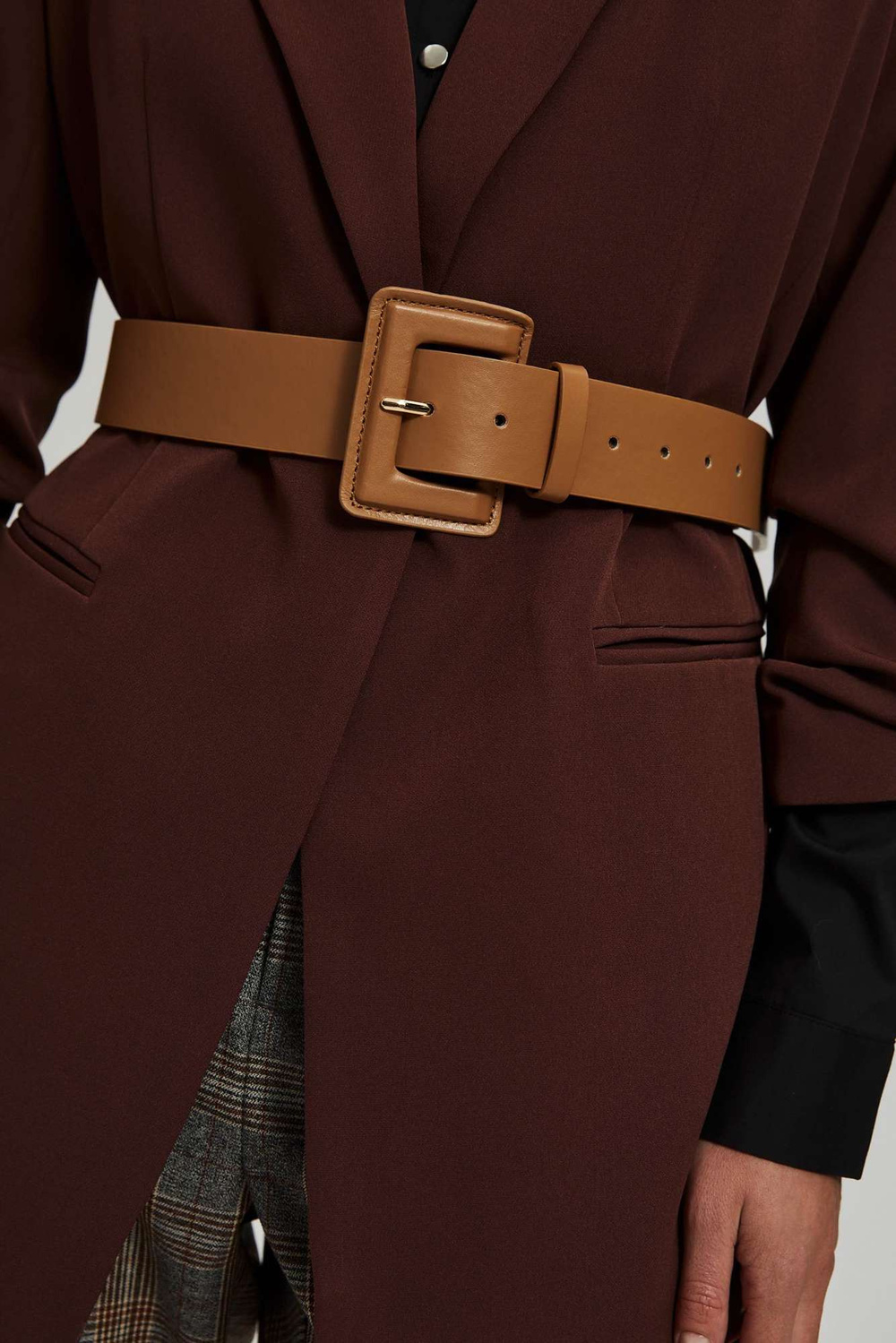 Marisse Wide Dark Beige Belt