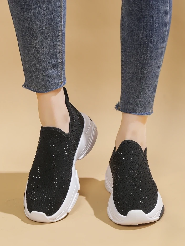 Resti Slip-on women's sneakers with rhinestones Elavises