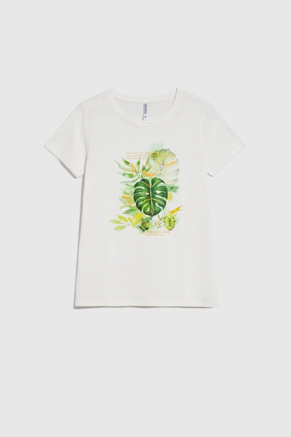 Marisse T-Shirt With A Tropical Print, White