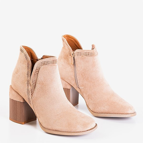 Resti Light brown boots with square heel Lemere - Shoes