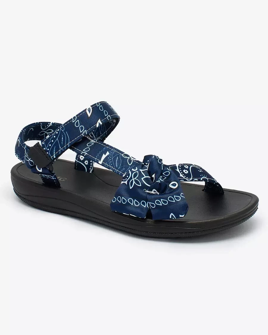 Resti Navy blue women&#039;s sandals with bow Oyall