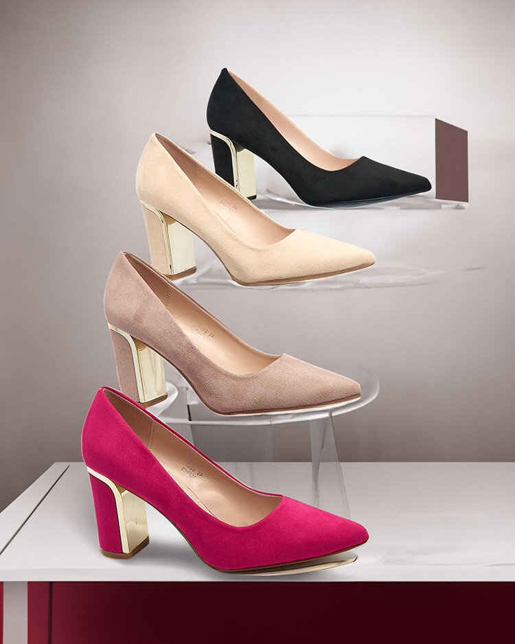 Resti Beige women's eco suede post pumps Afrogosa