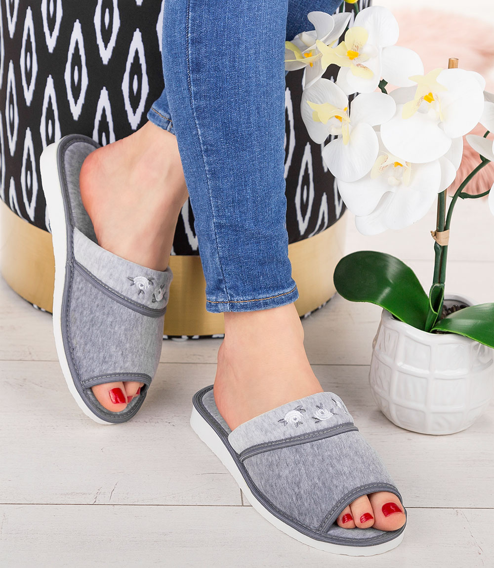 Дамски чехли Natural Style NS-054 сиви