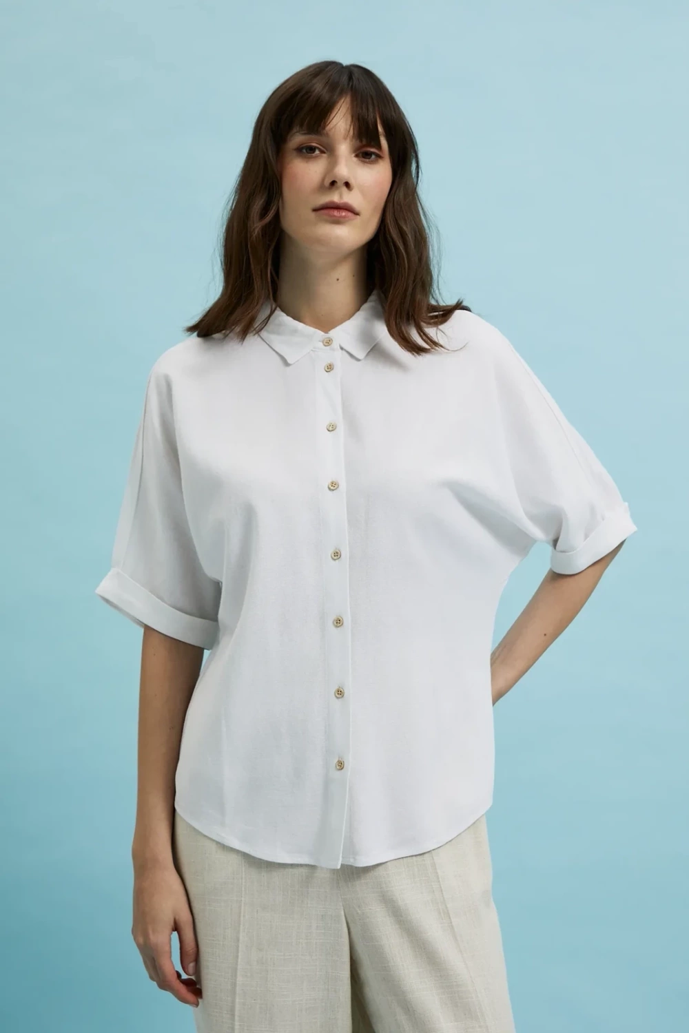 Marisse Women&#039;s Shirt L-Ko-4344 Off White