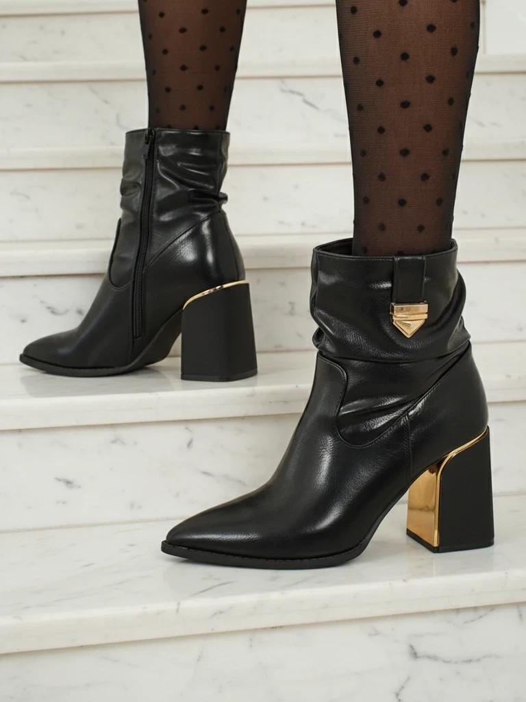 Resti Women's Eco-Leather Heeled Ankle Boots AshenPurl