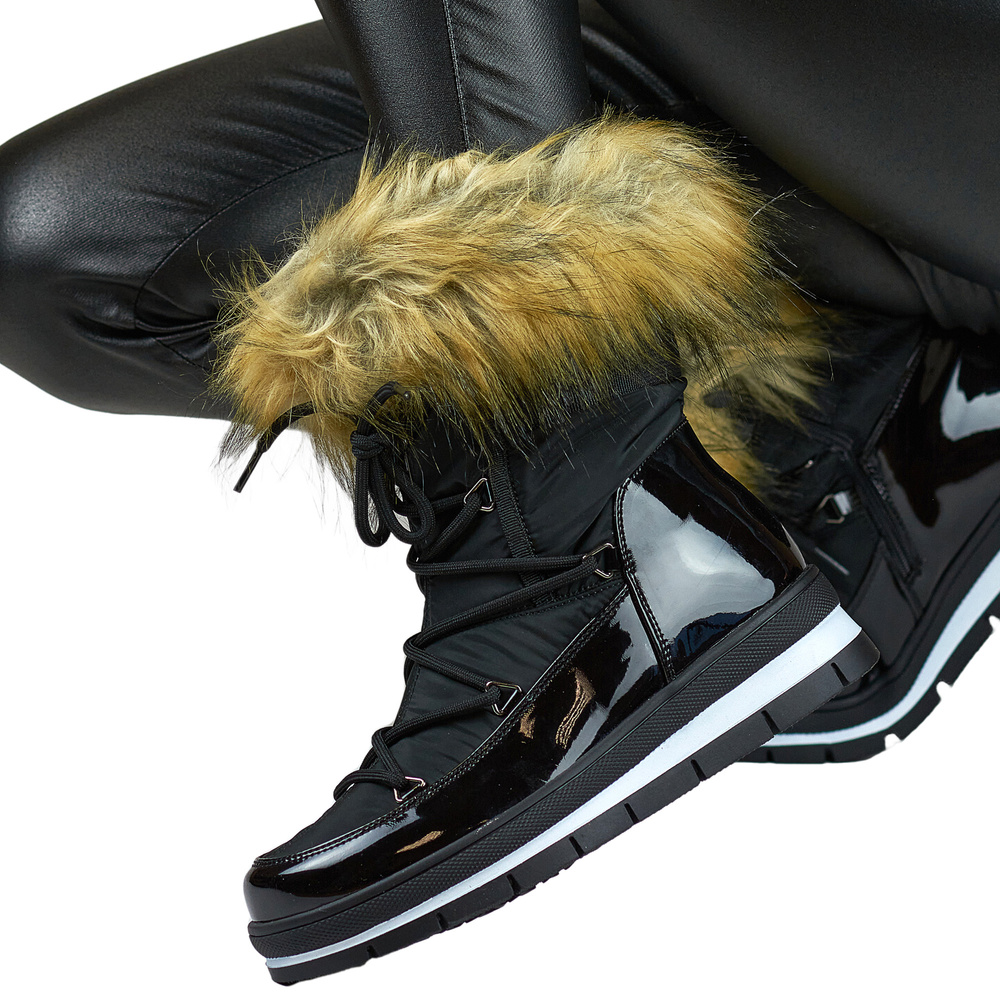 primohurt Wysokie buty zimowe damskie śniegowce z futerkiem