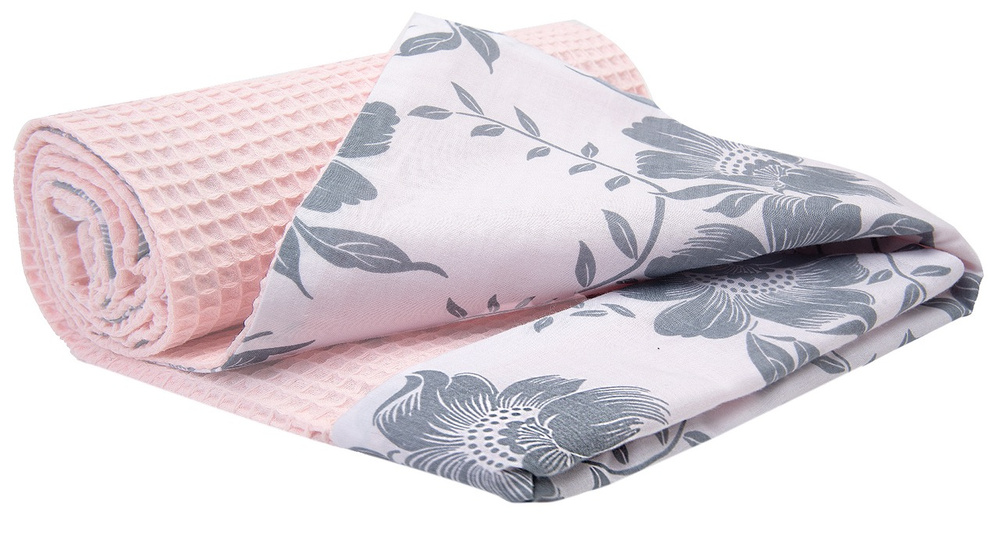 Medi Partners Blanket 75x100 cotton + cotton Waffle – Berry + light pink Waffle