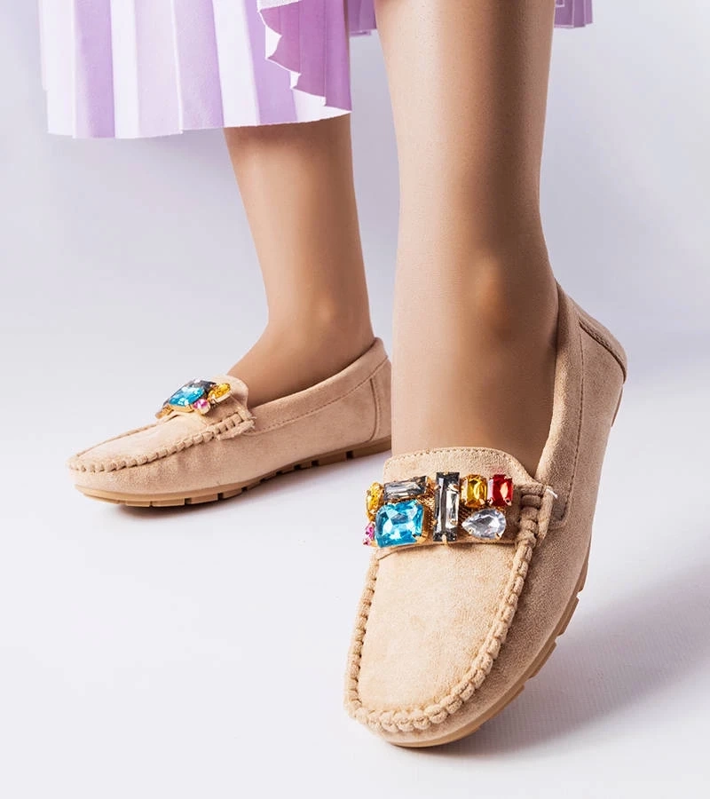 Gemre Mocasini bej cu talpă din piele Bertrand