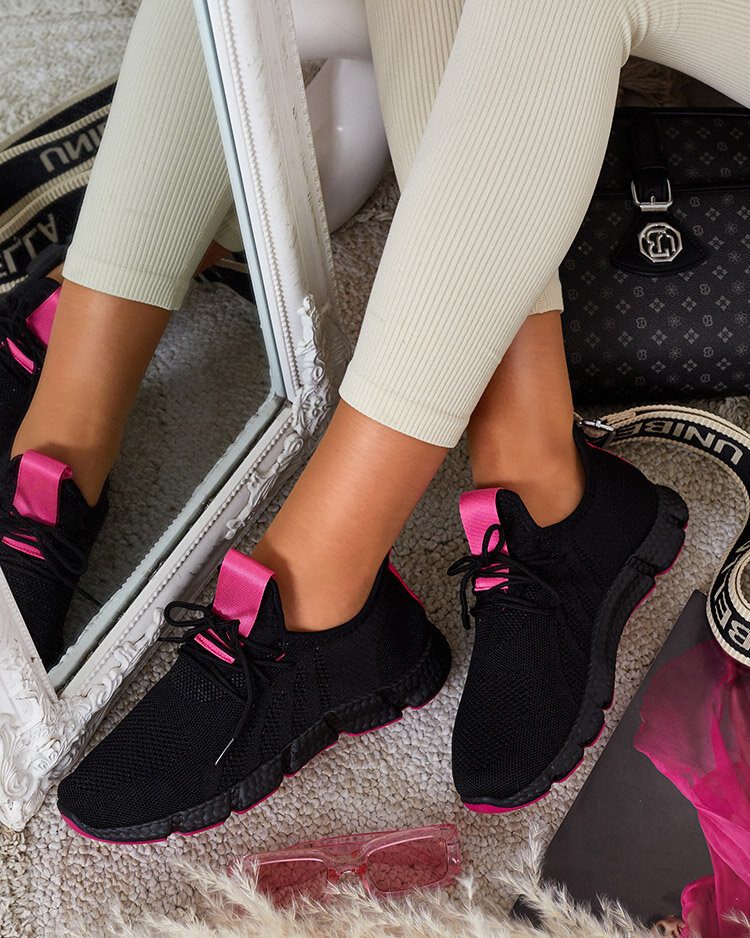 Resti Black and fuchsia women&#039;s sports shoes Bommgi - Footwear