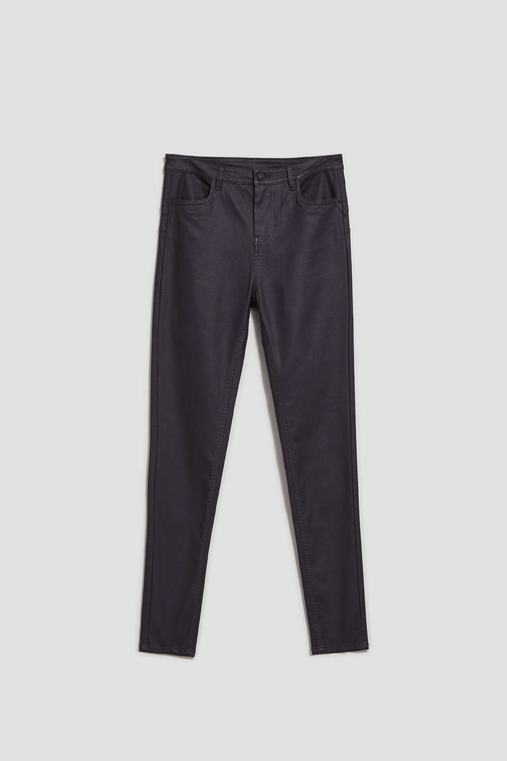 Marisse Waxed Skinny Trousers, Gray