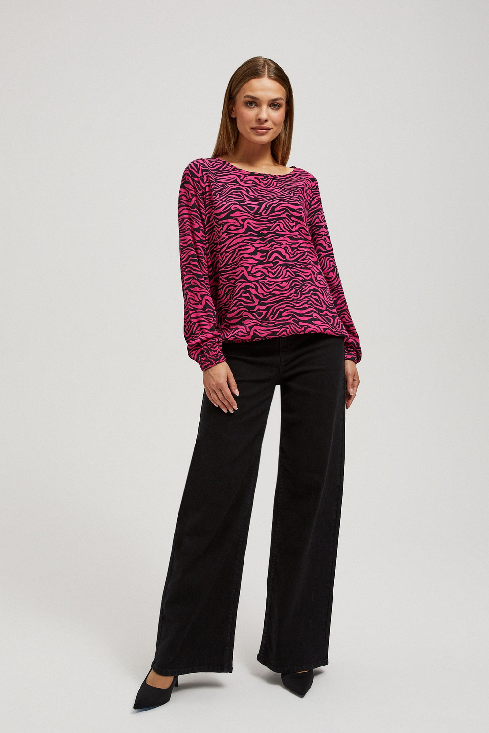Marisse Patterned Fuchsia Shirt