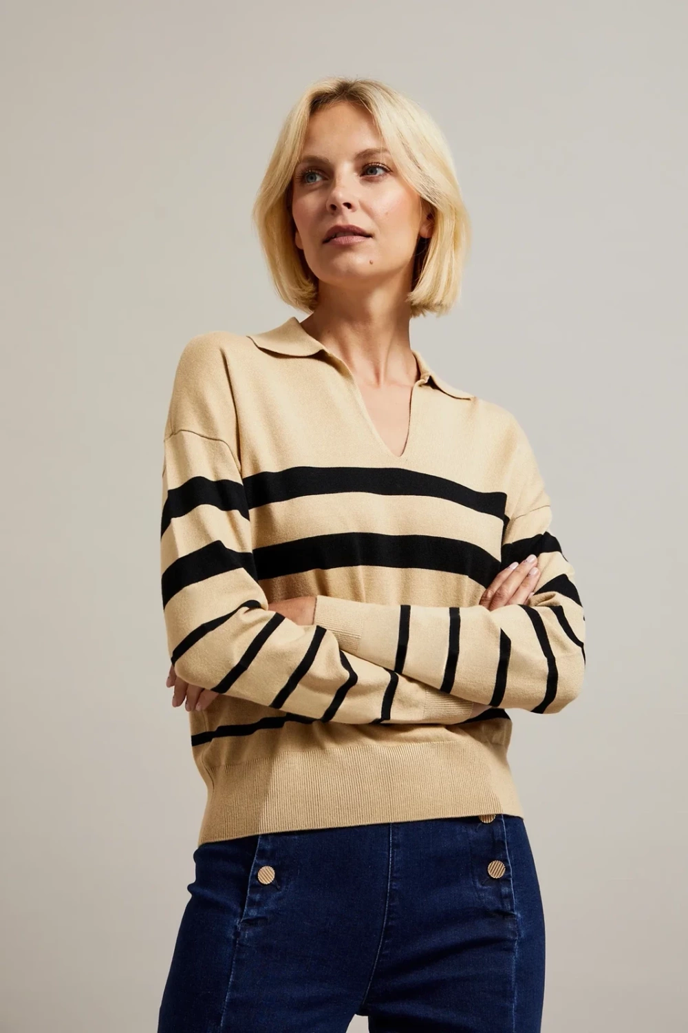 Marisse Women&#039;s Sweater Z-Sw-4504 Beige