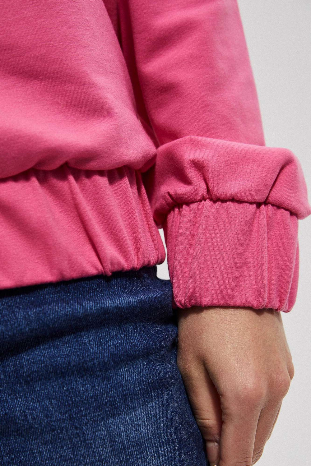 Marisse V-Neck Sweatshirt L-Bl-3702 Pink