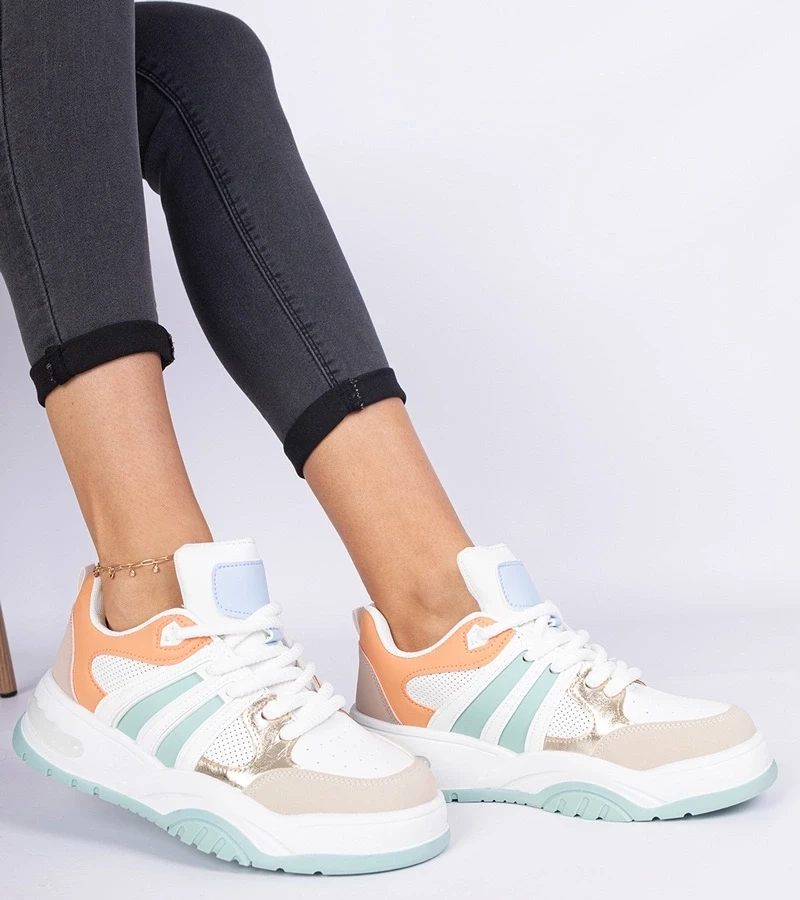 Gemre Sneakersuri portocalii de damă cu șireturi masive Bartella