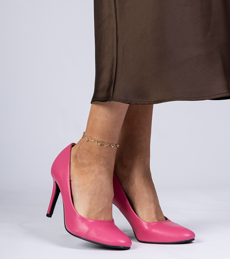 marka niezdefiniowana Pink classic pumps on a heel Trutti