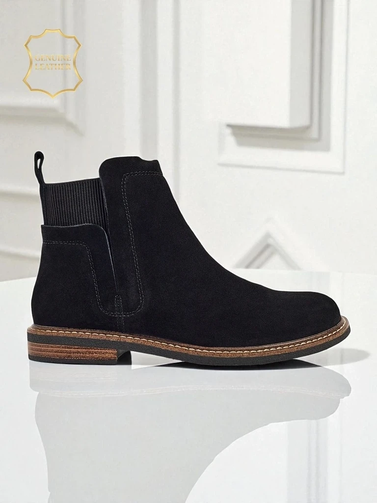 Resti Black Ariston Leather Suede Ankle Boots