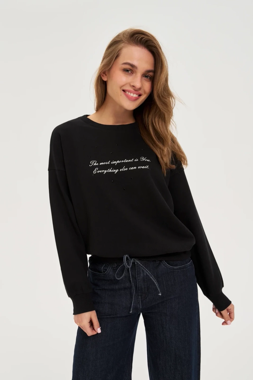 Marisse WOMEN'S SWEATSHIRT Z-BL-4805 BLACK