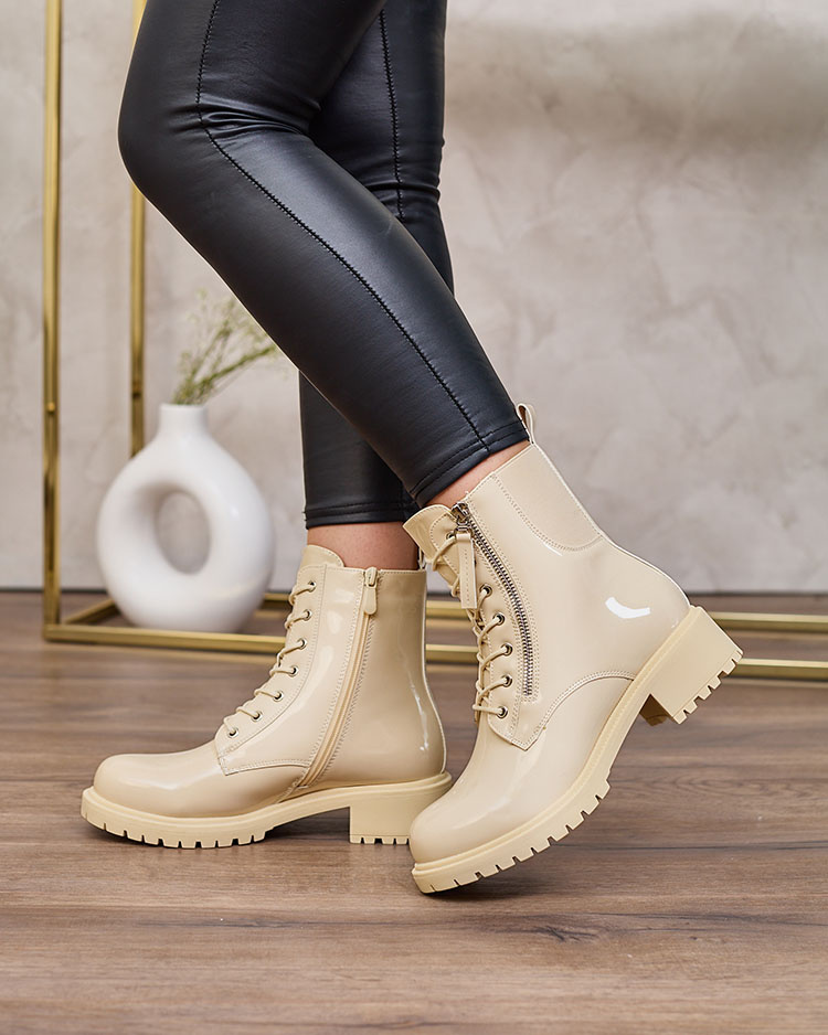 Resti Beige eco leather women&#039;s Seddaga bagger boots