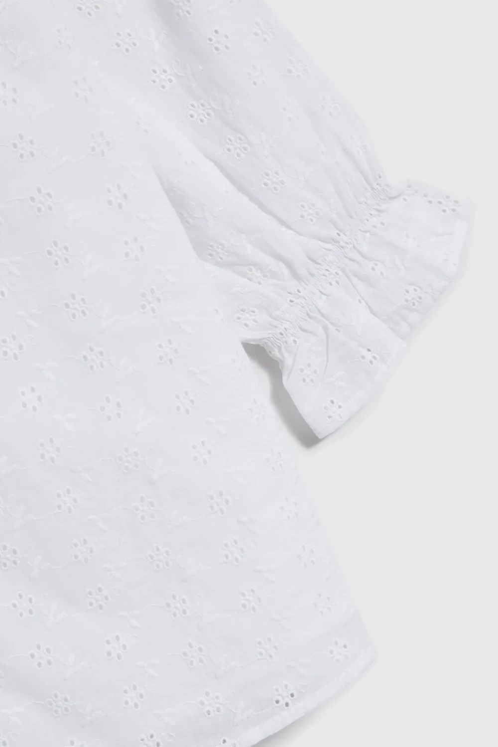 Marisse Cotton Shirt With Puffed Sleeves, White