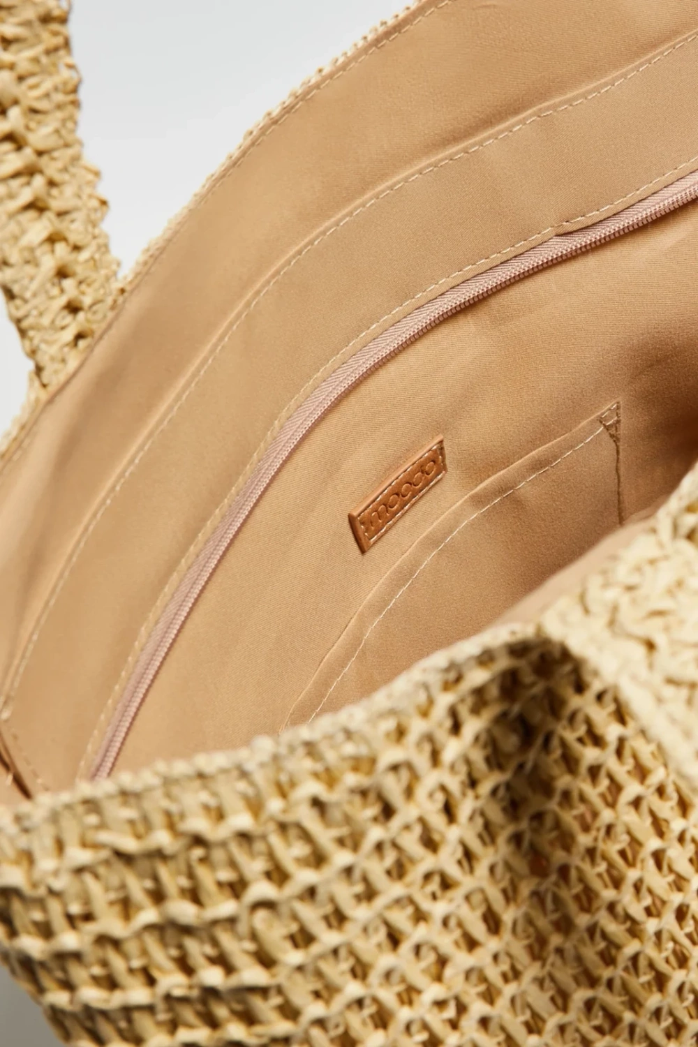 Marisse Beige Woven Bag