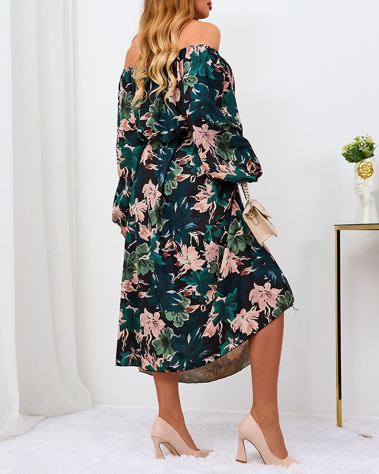Resti Black and green floral maxi dress for women