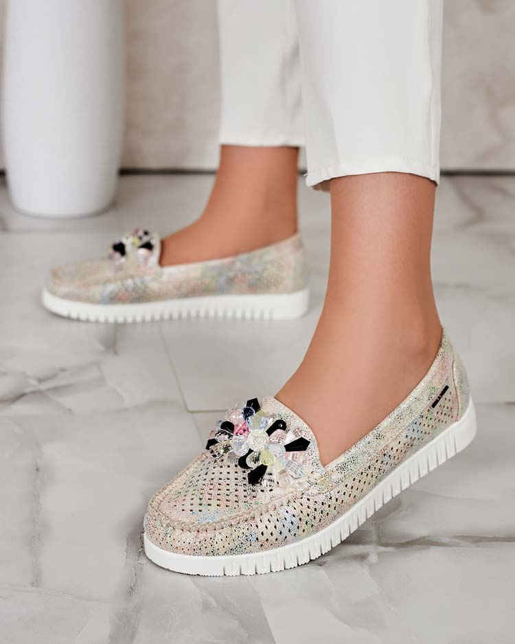 Resti Women&#039;s beaded openwork moccasins Nasfali