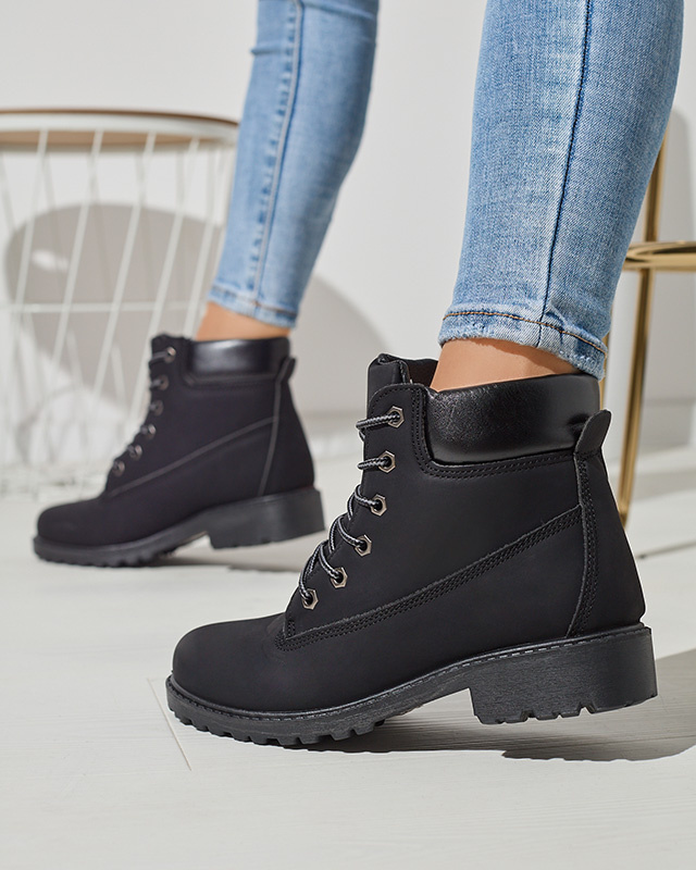 Resti Women&#039;s insulated trapper boots in black Fanhet- Footwear