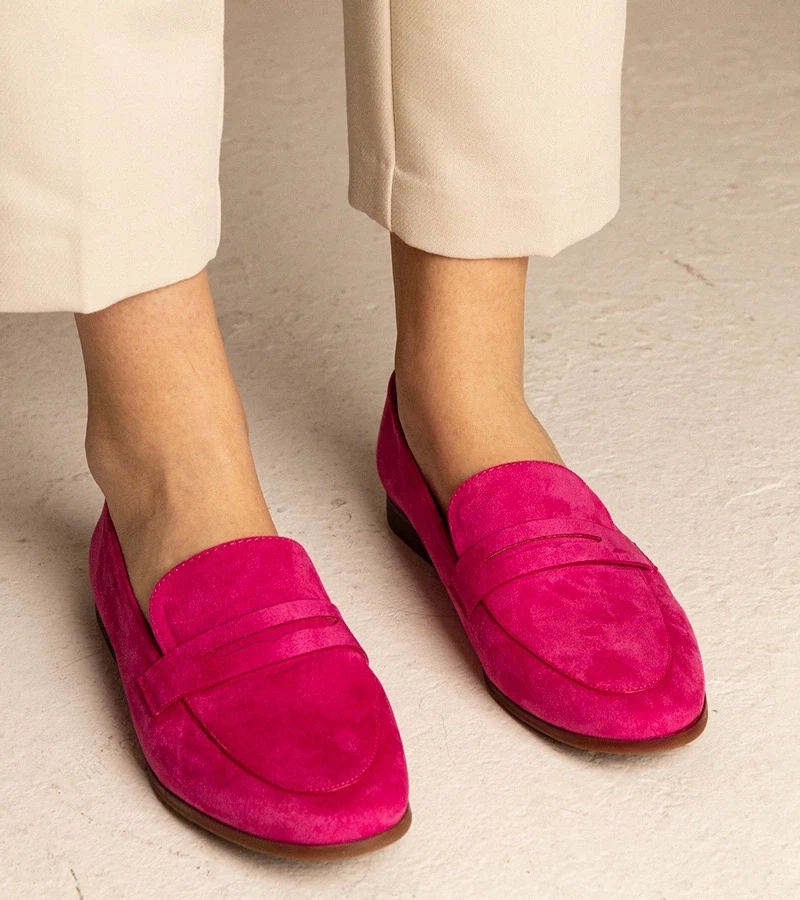marka niezdefiniowana Pink classic women&#039;s moccasins Nageri