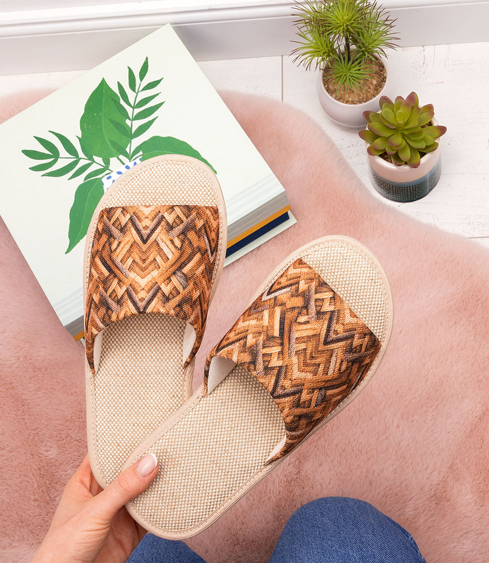 Дамски чехли Natural Style NS-091 кафяво-бежови