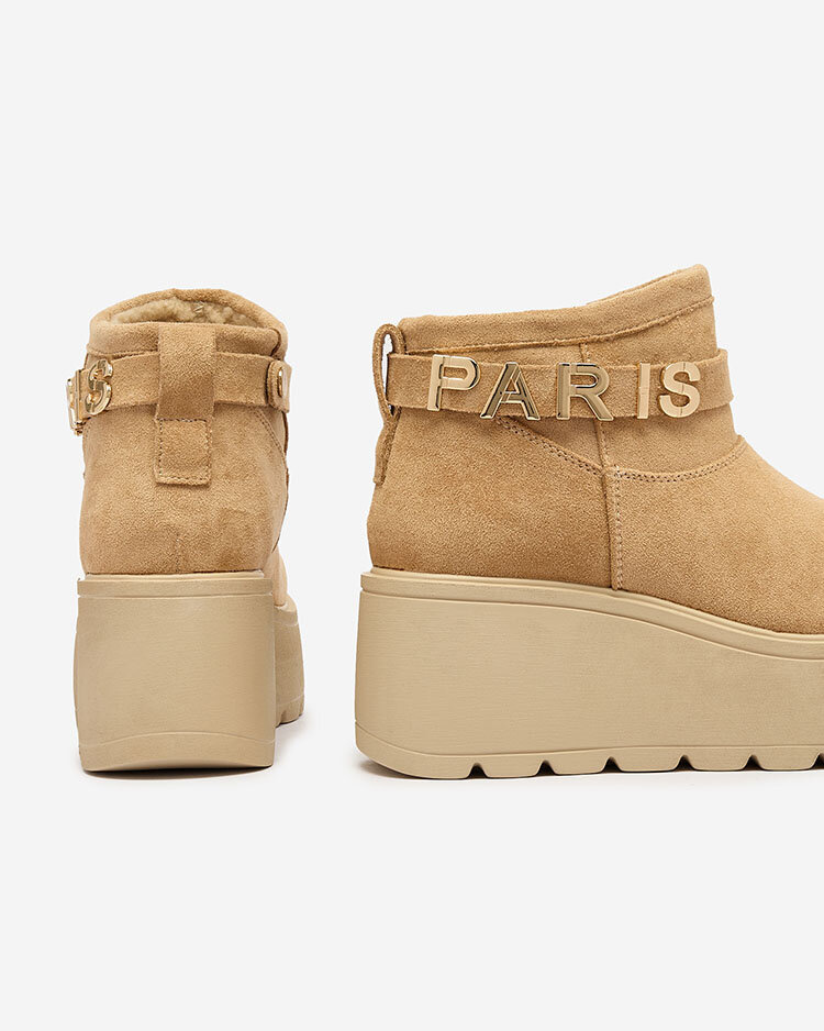 Resti Light brown women&#039;s shoes a&#039;la snow boots with ornament Parisela
