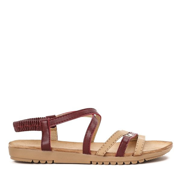 Resti Red and beige sandals with elastic Zsofia - Footwear