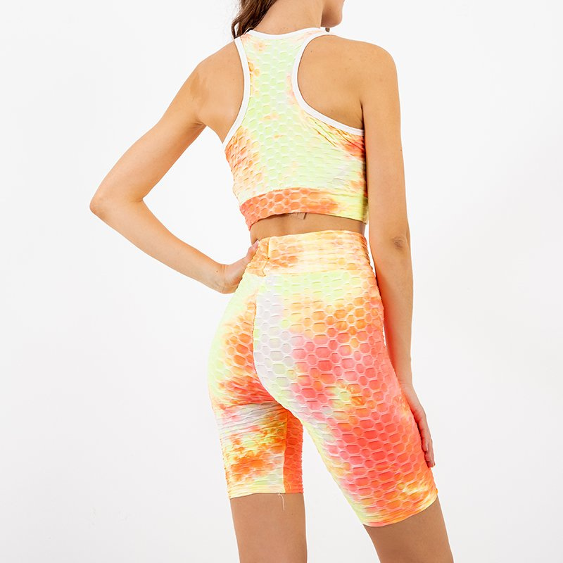 Resti Orange women's 2 piece tie dye sports set - Clothing