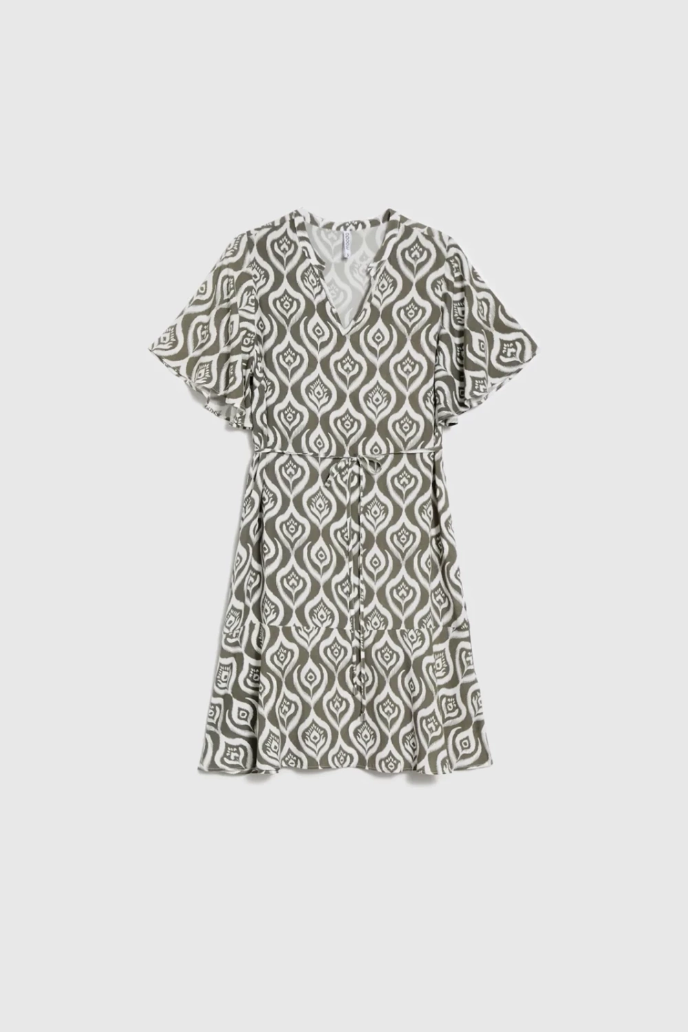 Marisse Patterned Olive Dress