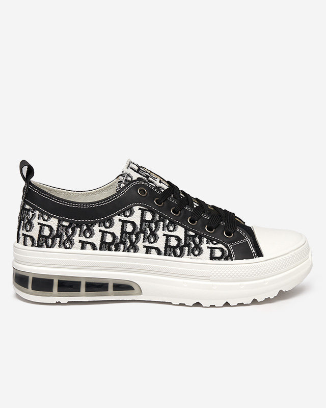 Resti Black patterned women's platform sneakers Neriwas - Footwear