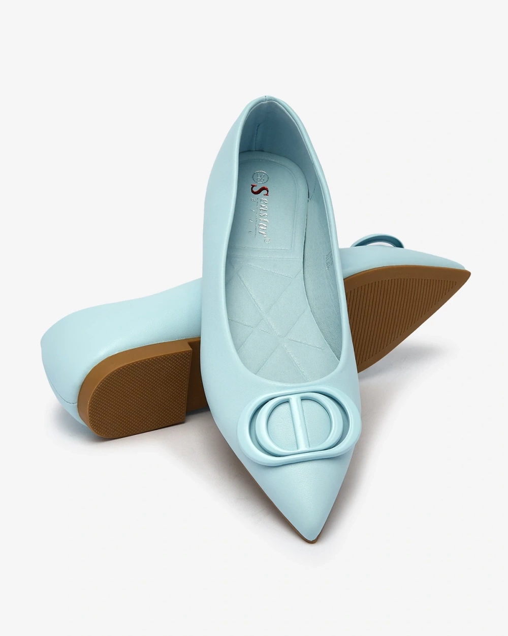 Resti Blue Women&#039;s Spike Ballerinas with Manixy Nose Decoration