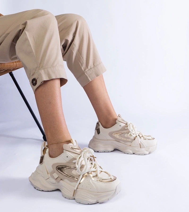 Gemre Adidași sport bej pentru femei cu talpă masivă Lien