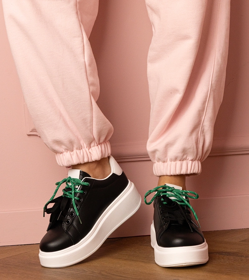 Gemre Adidași sport negri pe platformă Kler