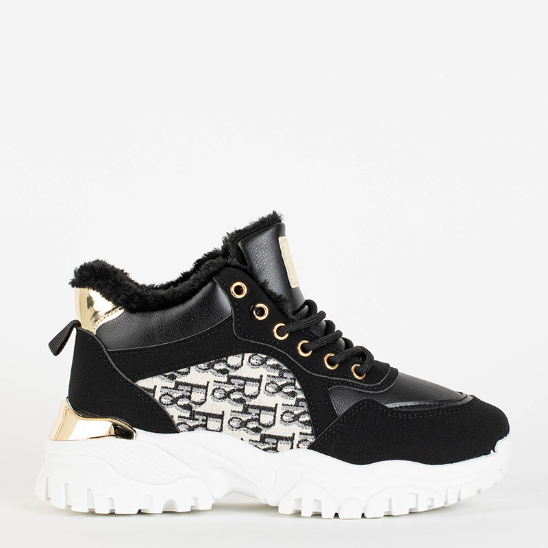 Resti Black women&#039;s sports shoes with Renoli fur - Footwear