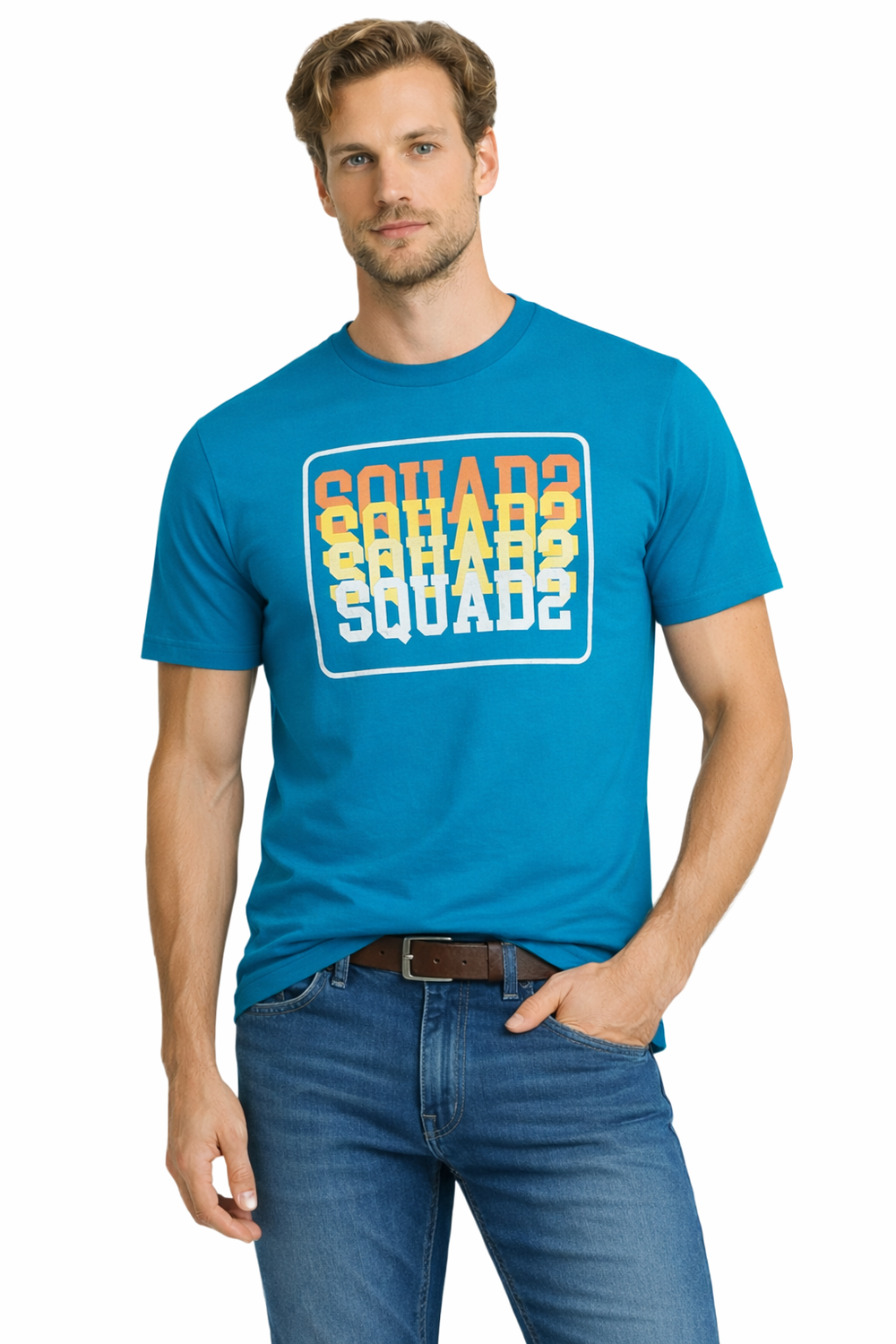 Мъжка тениска пуловер 3001 син