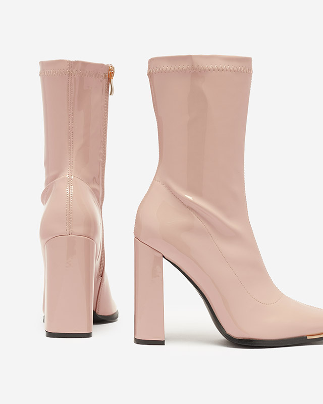 Resti Light pink women&#039;s lacquered boots on the Rekila post - Footwear