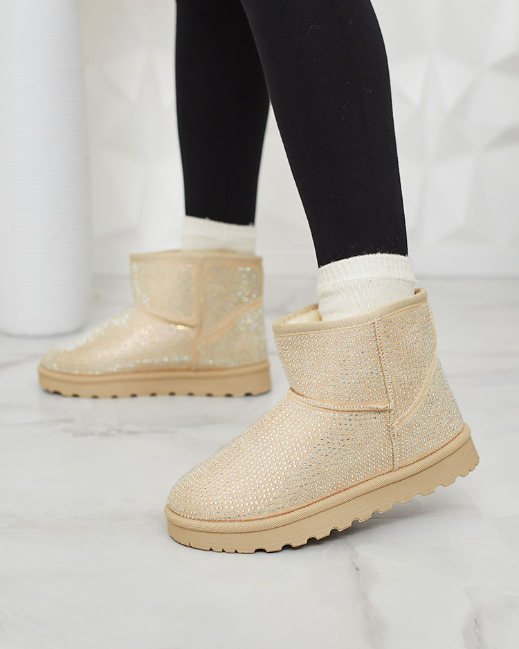 Resti Women&#039;s short boots a&#039;la snow boots with zircons Eritat